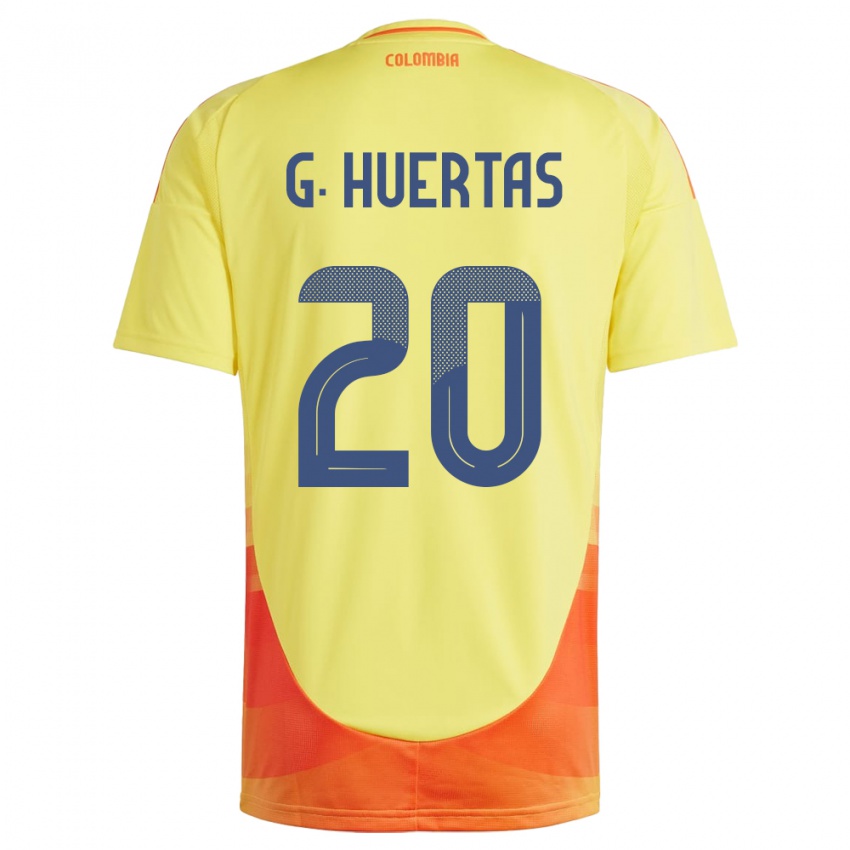 Hombre Camiseta Colombia Gabriela Huertas #20 Amarillo 1ª Equipación 24-26 La Camisa Chile