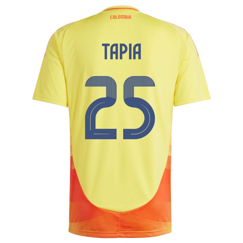 Hombre Camiseta Colombia Katherine Tapia #25 Amarillo 1ª Equipación 24-26 La Camisa Chile