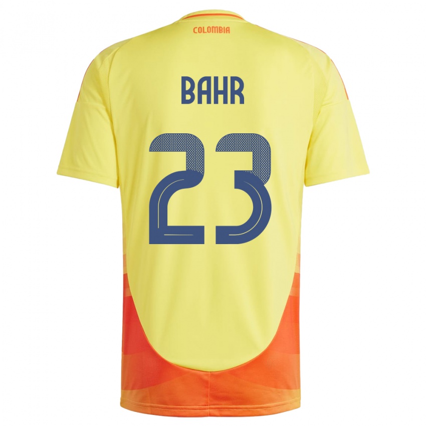 Hombre Camiseta Colombia Elexa Bahr #23 Amarillo 1ª Equipación 24-26 La Camisa Chile