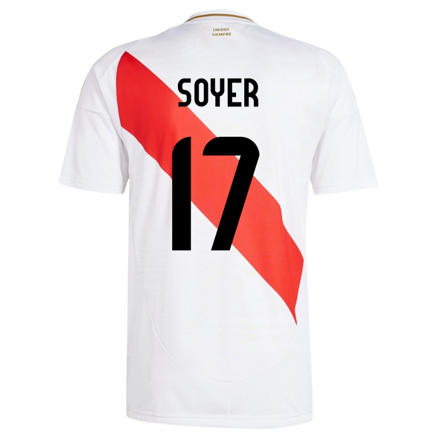 Hombre Camiseta Perú Bassco Soyer #17 Blanco 1ª Equipación 24-26 La Camisa Chile