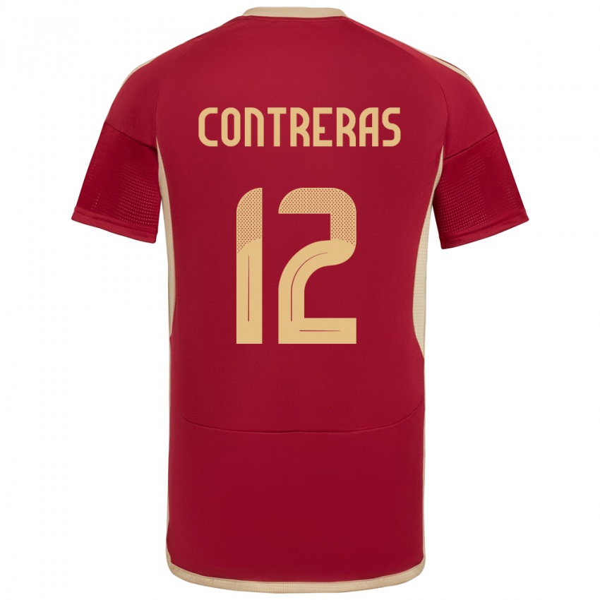 Hombre Camiseta Venezuela José Contreras #122 Borgoña 1ª Equipación 24-26 La Camisa Chile