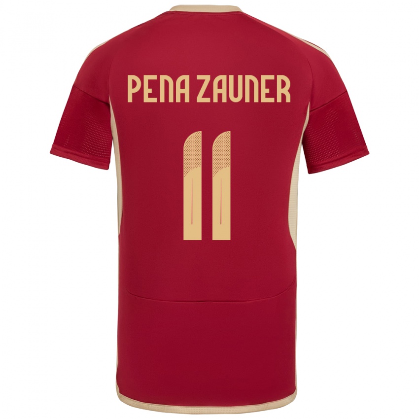 Hombre Camiseta Venezuela Enrique Peña Zauner #11 Borgoña 1ª Equipación 24-26 La Camisa Chile