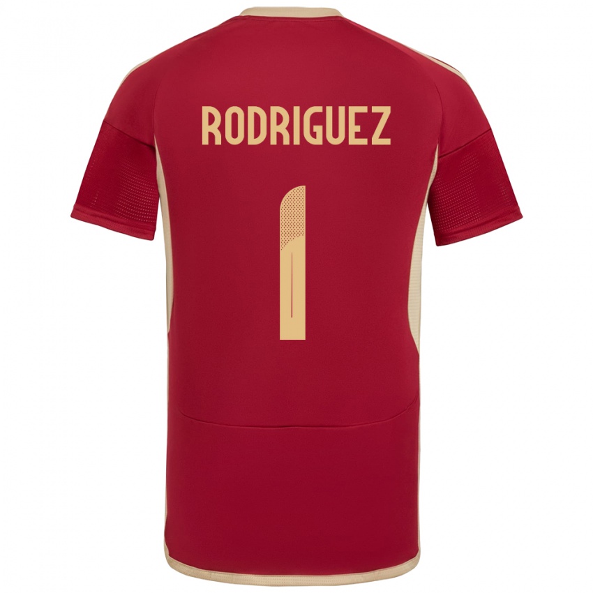 Hombre Camiseta Venezuela Samuel Rodriguez #1 Borgoña 1ª Equipación 24-26 La Camisa Chile