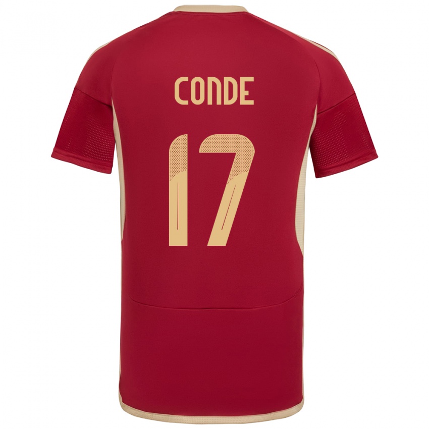 Hombre Camiseta Venezuela Óscar Conde #17 Borgoña 1ª Equipación 24-26 La Camisa Chile