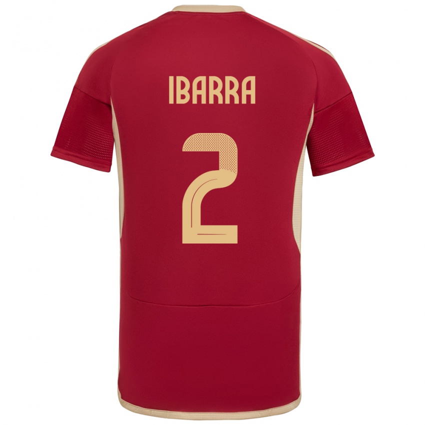 Hombre Camiseta Venezuela Pablo Ibarra #2 Borgoña 1ª Equipación 24-26 La Camisa Chile