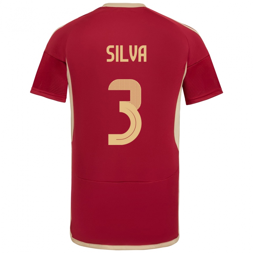 Hombre Camiseta Venezuela Santiago Silva #3 Borgoña 1ª Equipación 24-26 La Camisa Chile