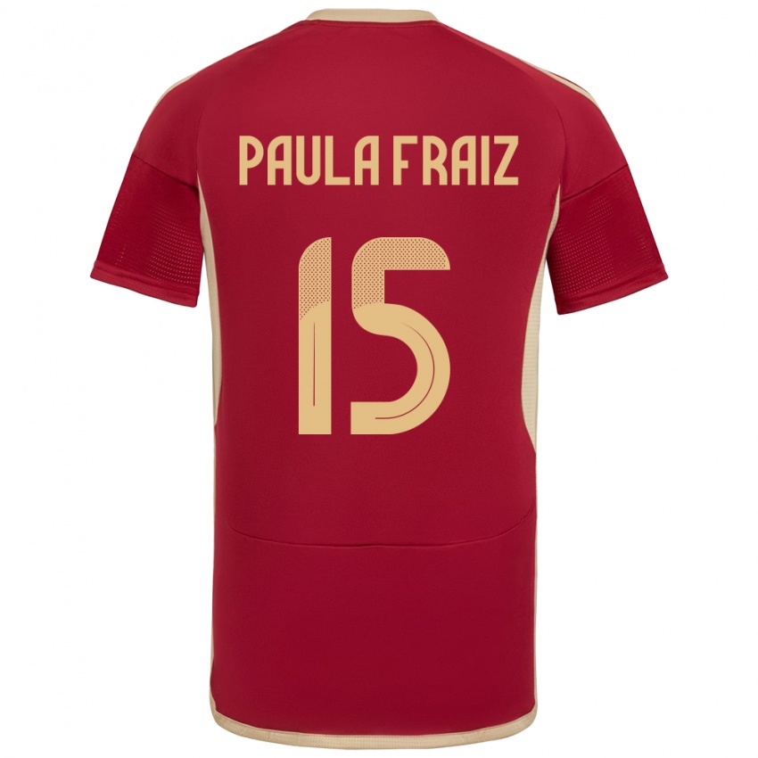 Hombre Camiseta Venezuela Ana Paula Fraiz #15 Borgoña 1ª Equipación 24-26 La Camisa Chile