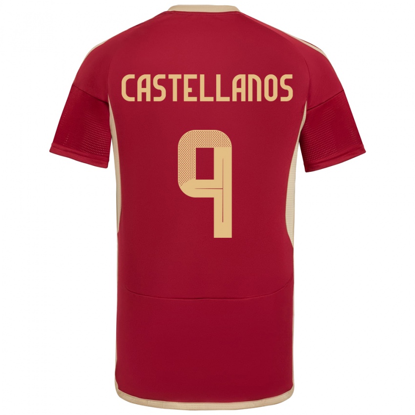 Hombre Camiseta Venezuela Deyna Castellanos #9 Borgoña 1ª Equipación 24-26 La Camisa Chile