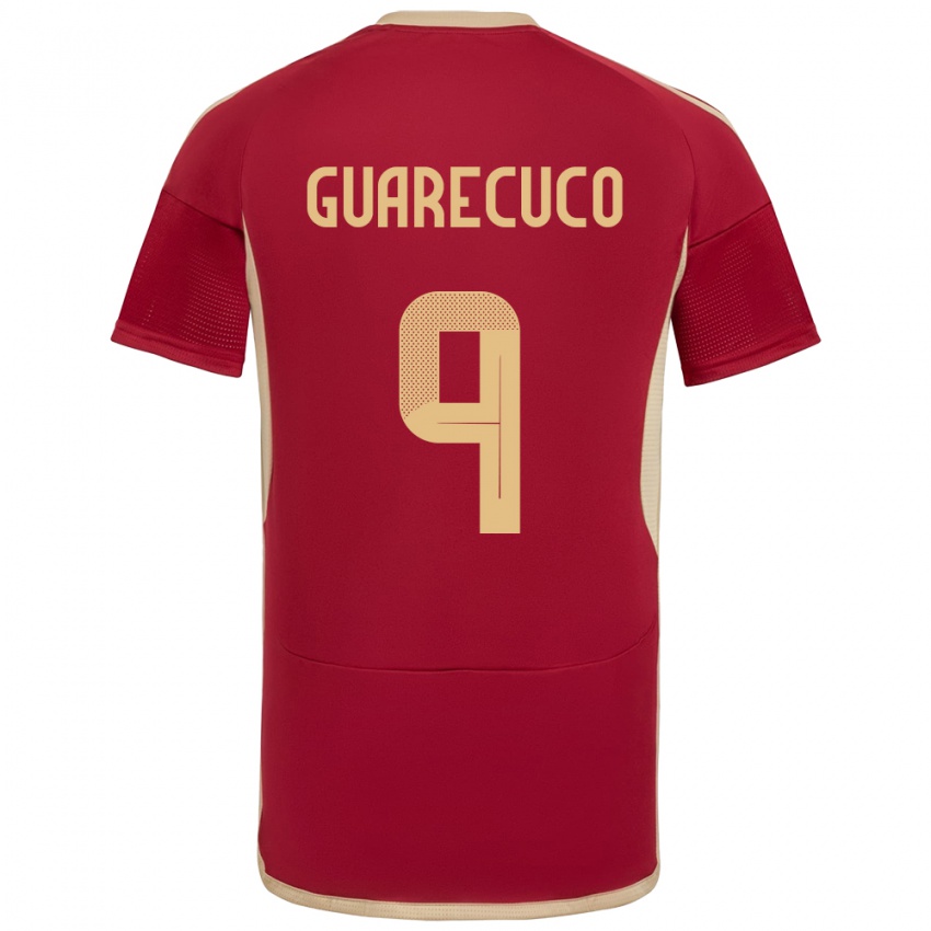 Hombre Camiseta Venezuela Joemar Guarecuco #9 Borgoña 1ª Equipación 24-26 La Camisa Chile