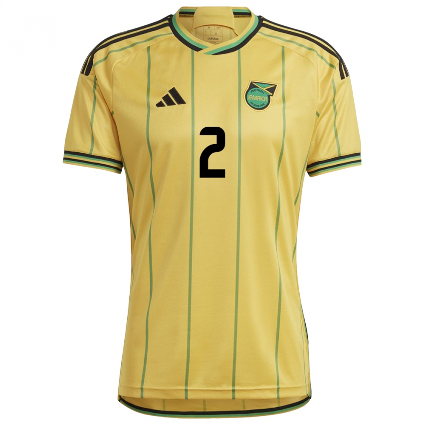 Hombre Camiseta Jamaica Theanna Burnett #2 Amarillo 1ª Equipación 24-26 La Camisa Chile