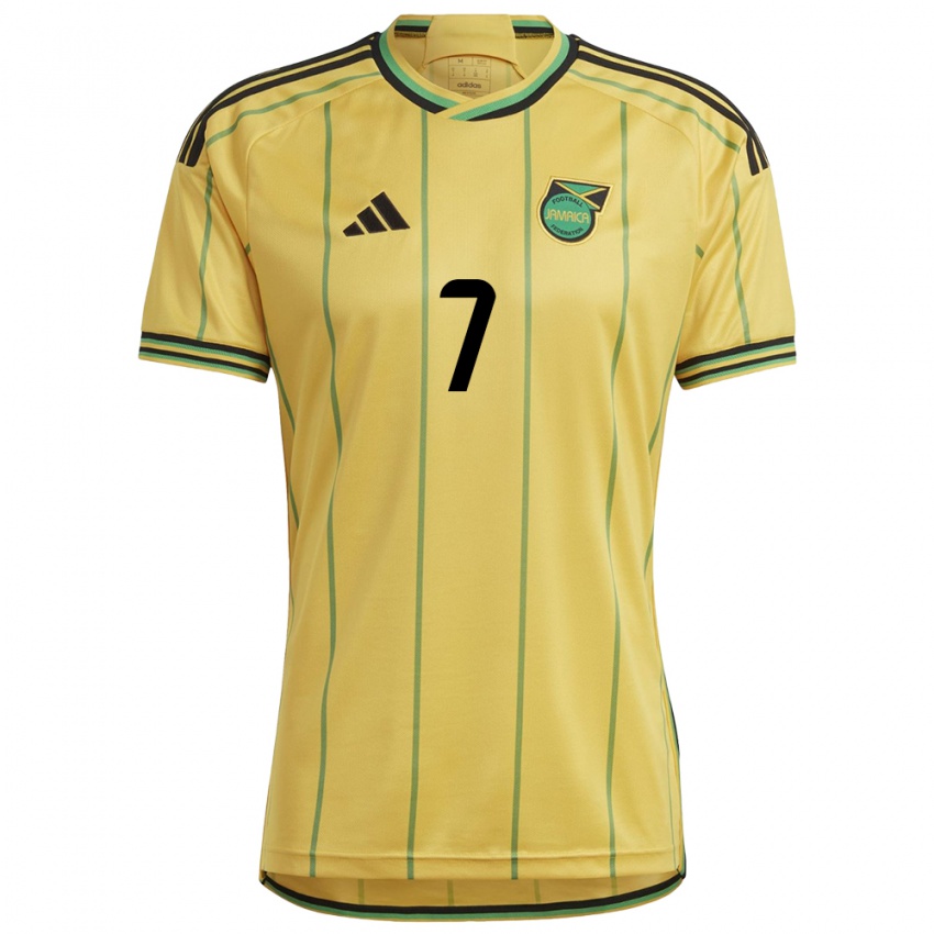 Hombre Camiseta Jamaica Natoya Atkinson #7 Amarillo 1ª Equipación 24-26 La Camisa Chile