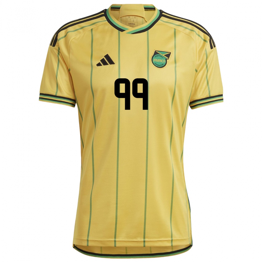 Hombre Camiseta Jamaica Malikae Dayes #99 Amarillo 1ª Equipación 24-26 La Camisa Chile