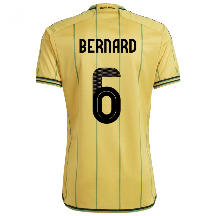 Hombre Camiseta Jamaica Di'shon Bernard #6 Amarillo 1ª Equipación 24-26 La Camisa Chile