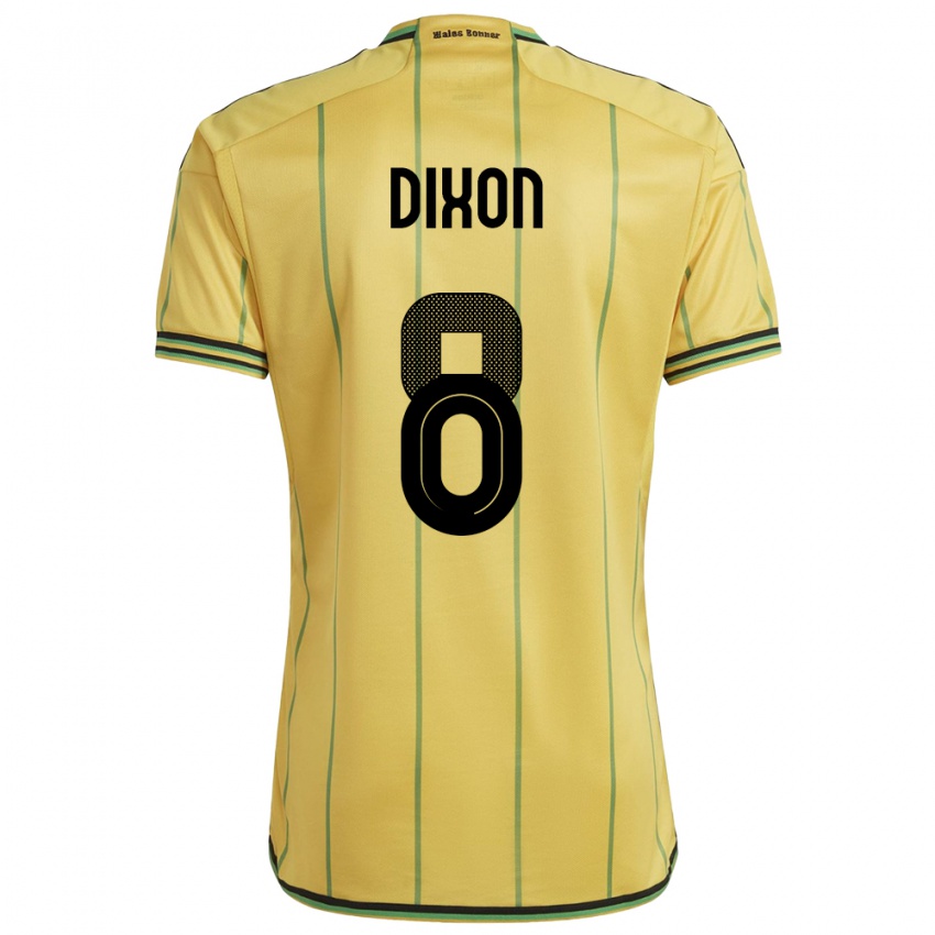 Hombre Camiseta Jamaica Kaheim Dixon #8 Amarillo 1ª Equipación 24-26 La Camisa Chile