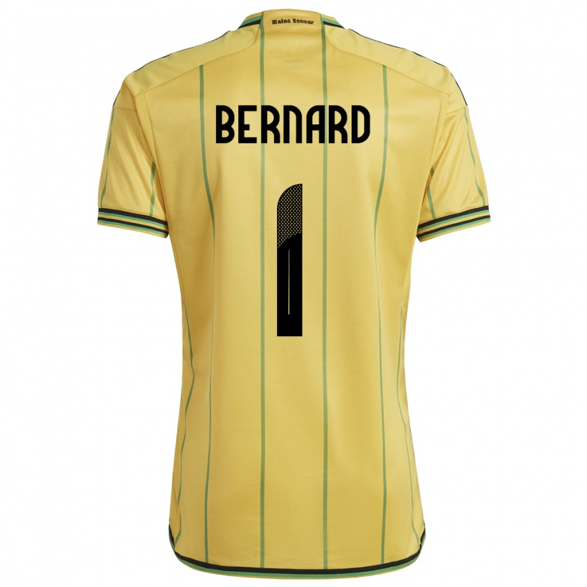 Hombre Camiseta Jamaica Akeem Bernard #1 Amarillo 1ª Equipación 24-26 La Camisa Chile