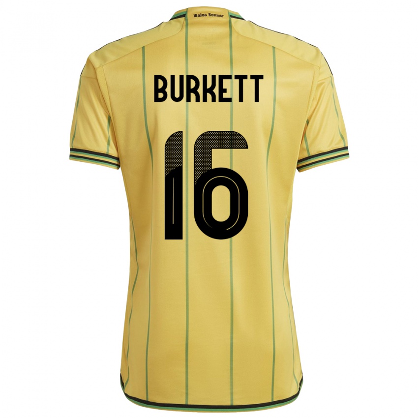 Hombre Camiseta Jamaica Brian Burkett #16 Amarillo 1ª Equipación 24-26 La Camisa Chile