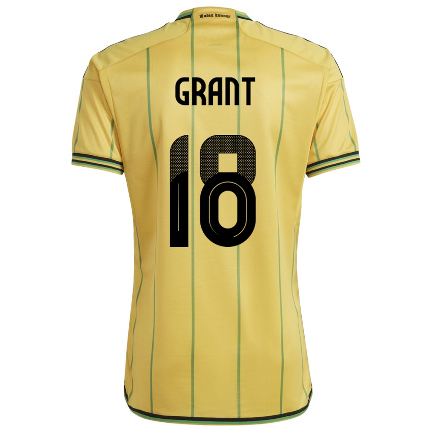Hombre Camiseta Jamaica George Grant #18 Amarillo 1ª Equipación 24-26 La Camisa Chile