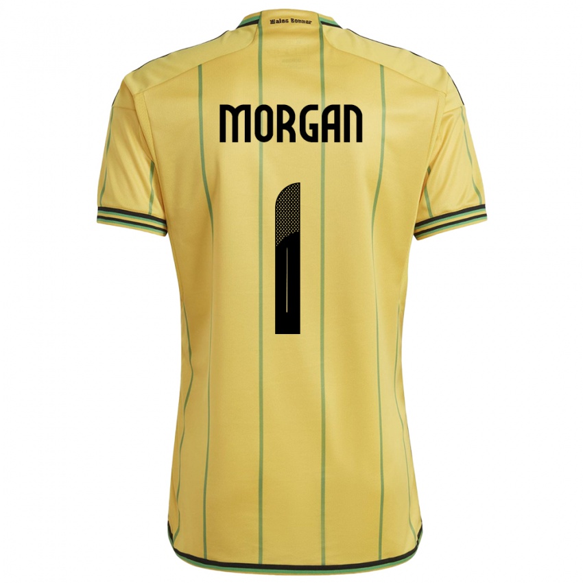 Hombre Camiseta Jamaica Aliyah Morgan #1 Amarillo 1ª Equipación 24-26 La Camisa Chile