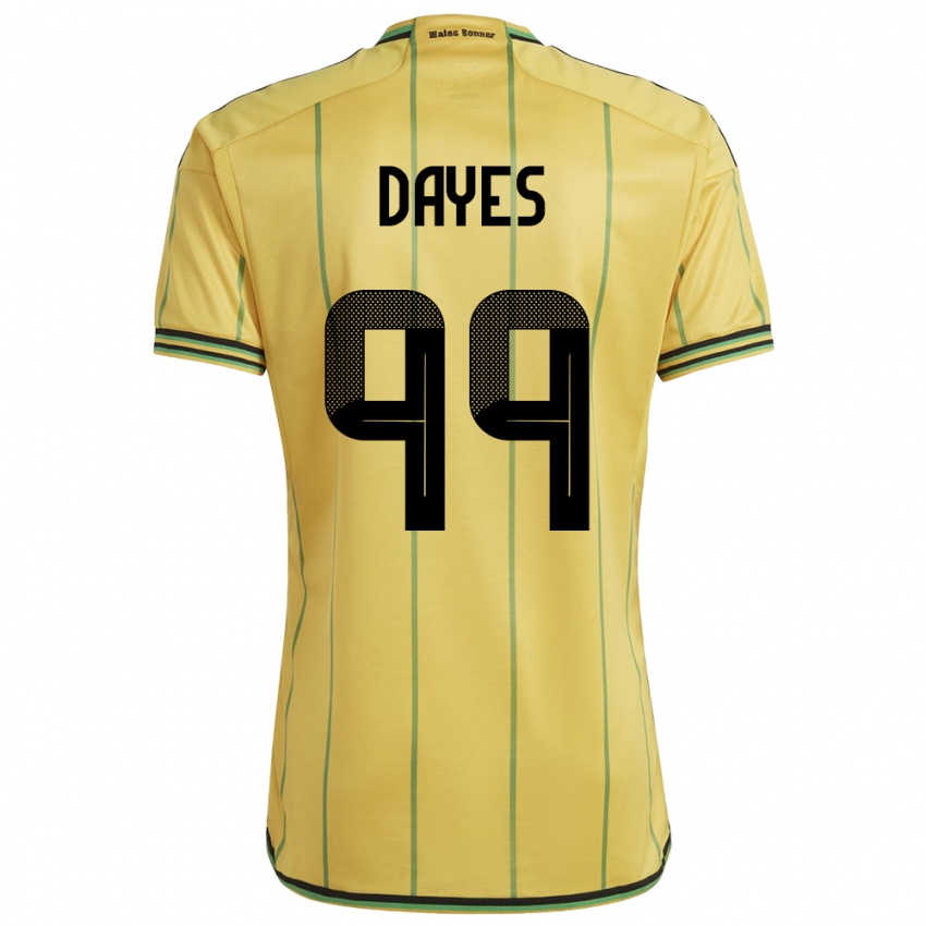 Hombre Camiseta Jamaica Malikae Dayes #99 Amarillo 1ª Equipación 24-26 La Camisa Chile