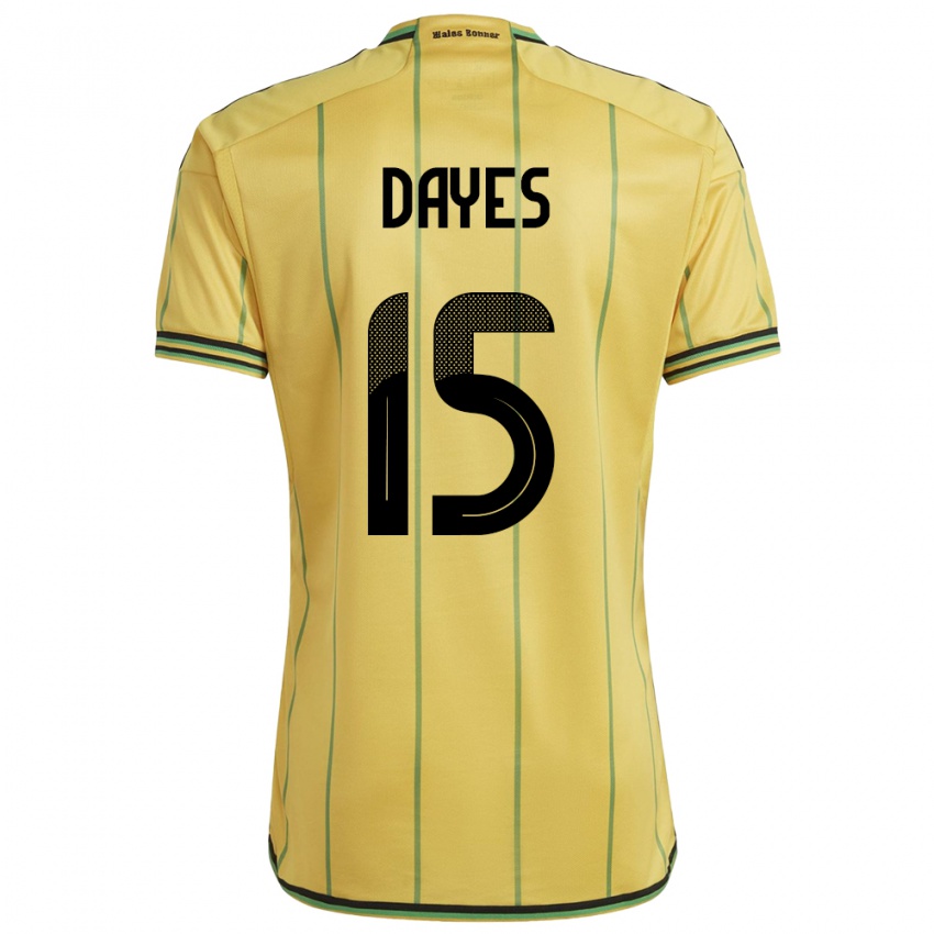 Hombre Camiseta Jamaica Mikayla Dayes #15 Amarillo 1ª Equipación 24-26 La Camisa Chile