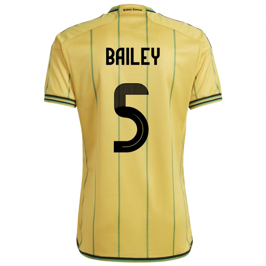Hombre Camiseta Jamaica Jade Bailey #5 Amarillo 1ª Equipación 24-26 La Camisa Chile