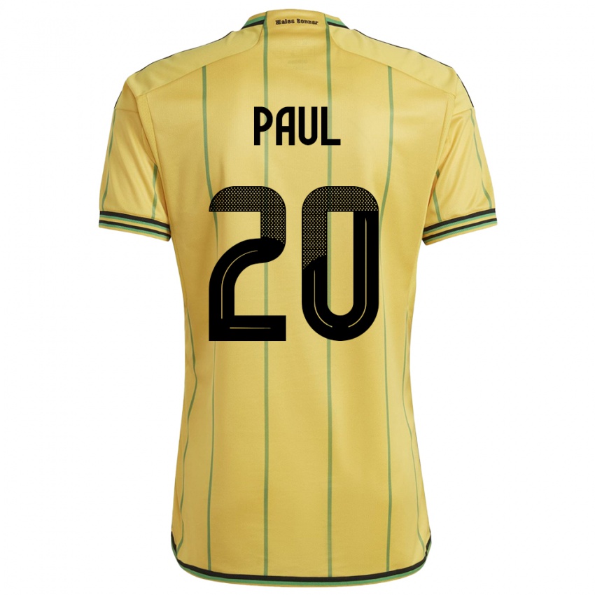 Hombre Camiseta Jamaica Lachante Paul #20 Amarillo 1ª Equipación 24-26 La Camisa Chile