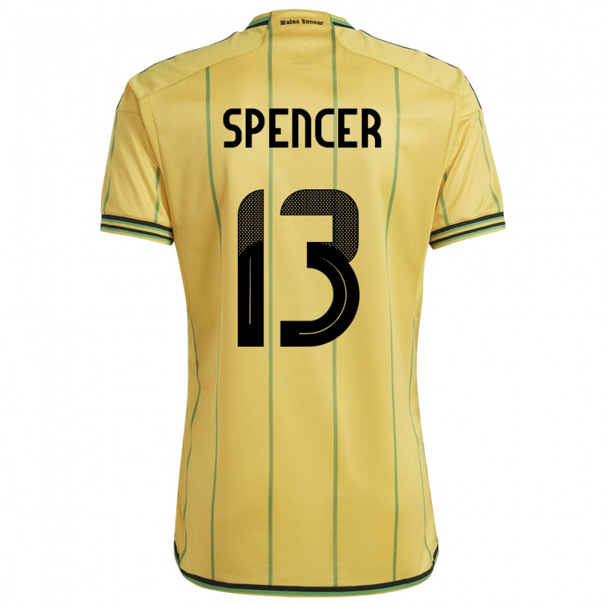 Hombre Camiseta Jamaica Rebecca Spencer #13 Amarillo 1ª Equipación 24-26 La Camisa Chile
