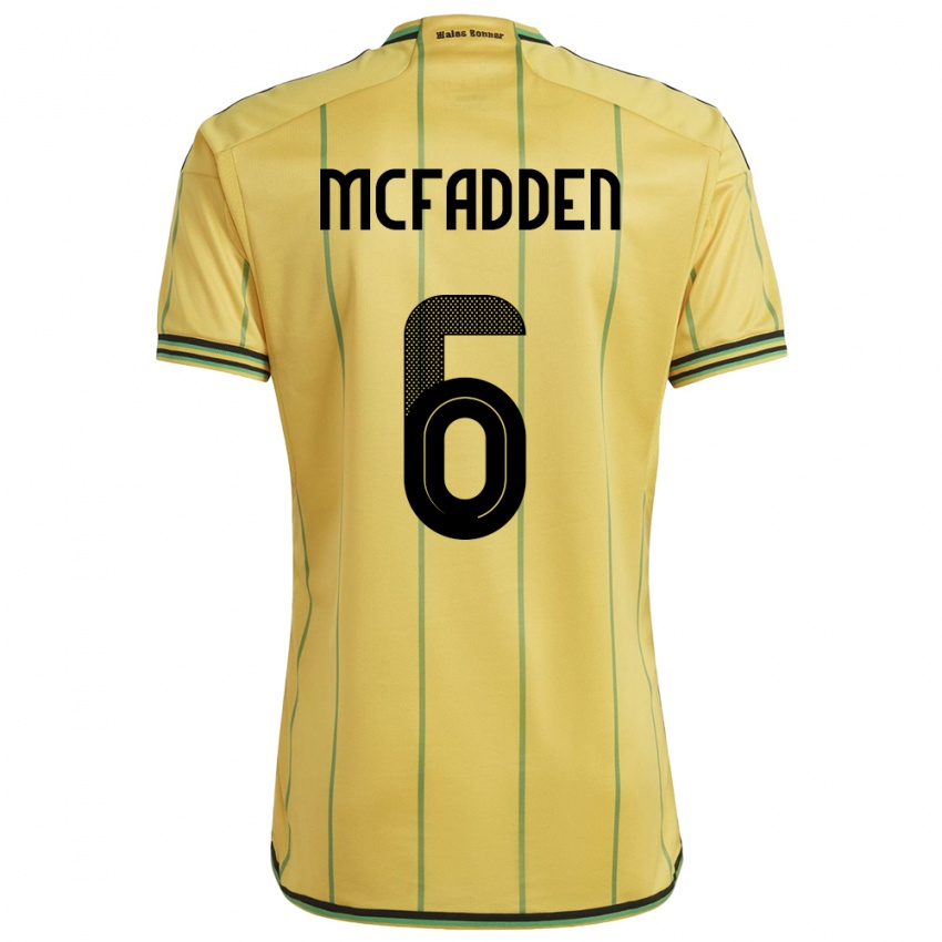 Hombre Camiseta Jamaica Logan Mcfadden #6 Amarillo 1ª Equipación 24-26 La Camisa Chile