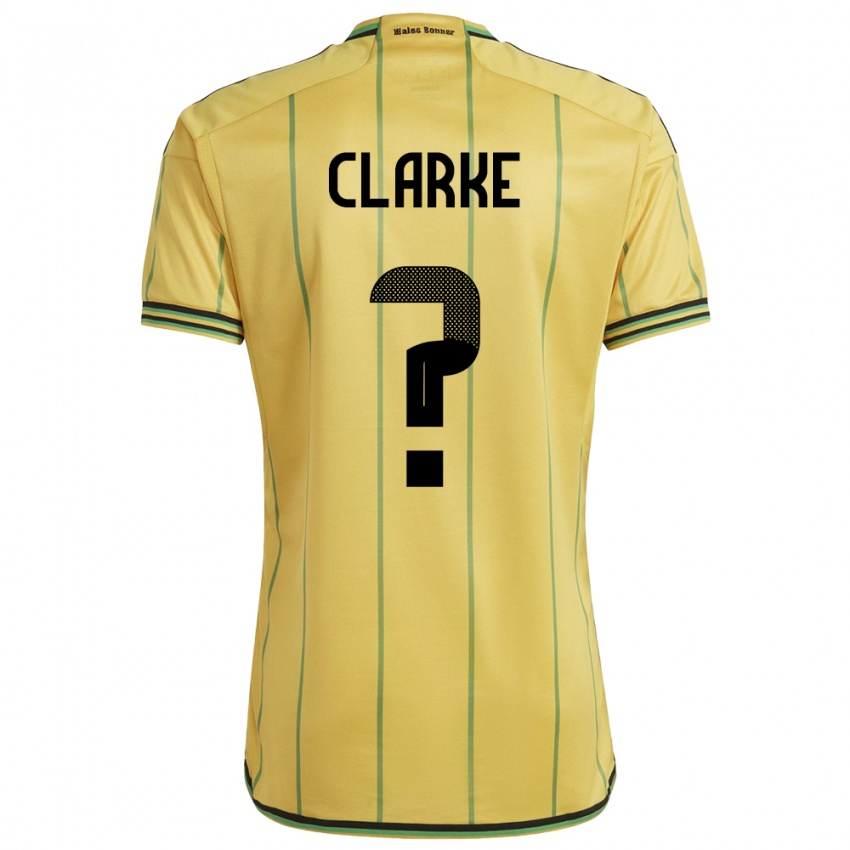 Hombre Camiseta Jamaica Sydoney Clarke #0 Amarillo 1ª Equipación 24-26 La Camisa Chile