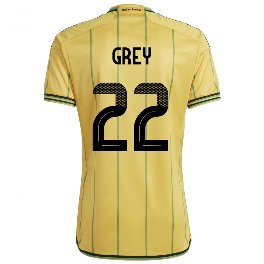 Hombre Camiseta Jamaica Mireya Grey #22 Amarillo 1ª Equipación 24-26 La Camisa Chile