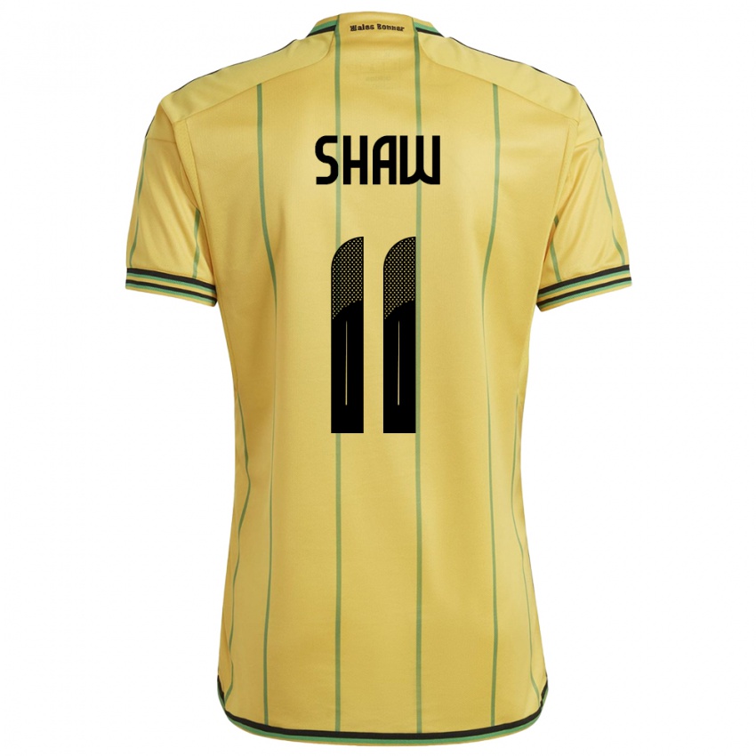 Hombre Camiseta Jamaica Khadija Shaw #11 Amarillo 1ª Equipación 24-26 La Camisa Chile