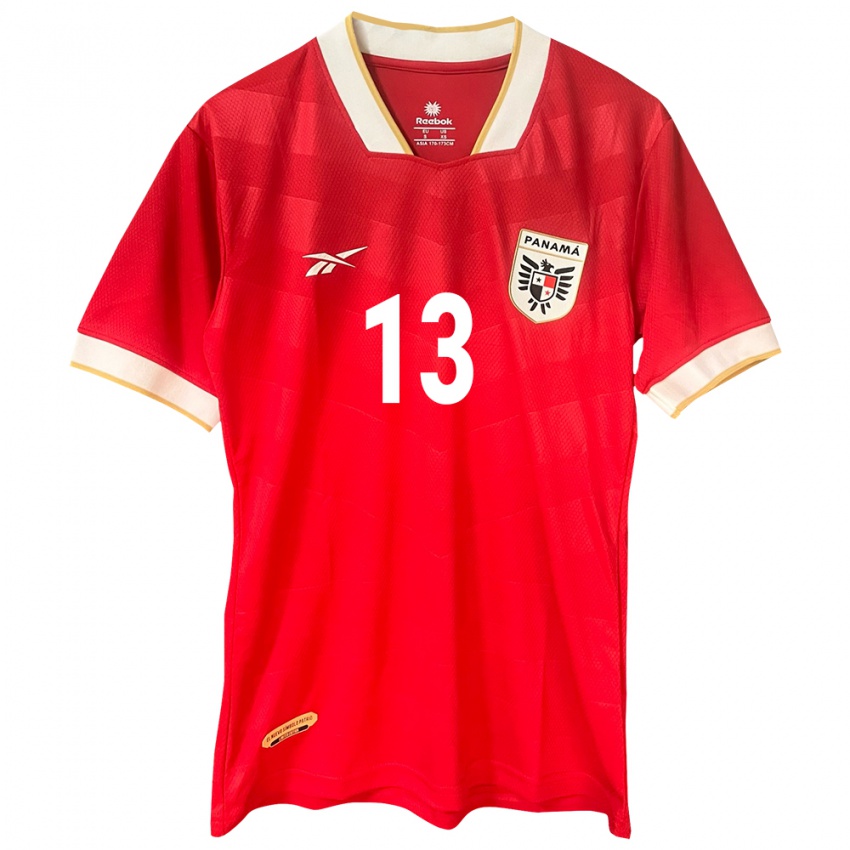 Hombre Camiseta Panamá Jiovany Ramos #13 Rojo 1ª Equipación 24-26 La Camisa Chile