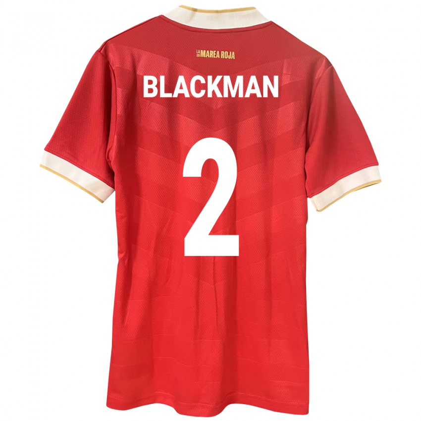 Hombre Camiseta Panamá César Blackman #2 Rojo 1ª Equipación 24-26 La Camisa Chile