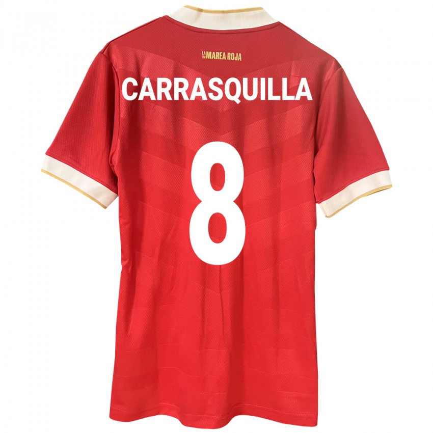 Hombre Camiseta Panamá Adalberto Carrasquilla #8 Rojo 1ª Equipación 24-26 La Camisa Chile