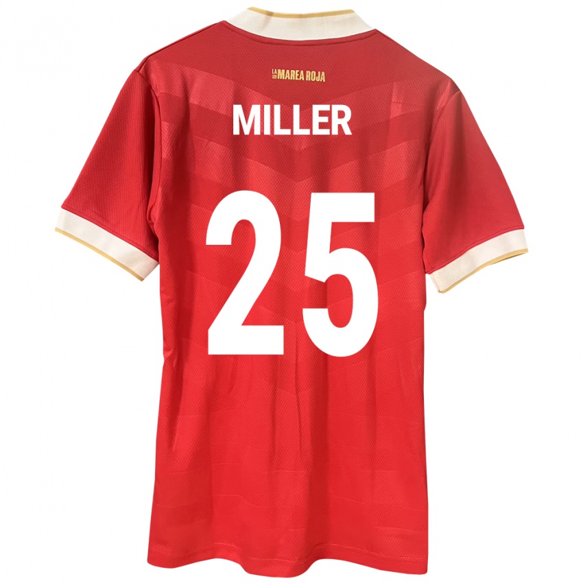 Hombre Camiseta Panamá Roderick Miller #25 Rojo 1ª Equipación 24-26 La Camisa Chile