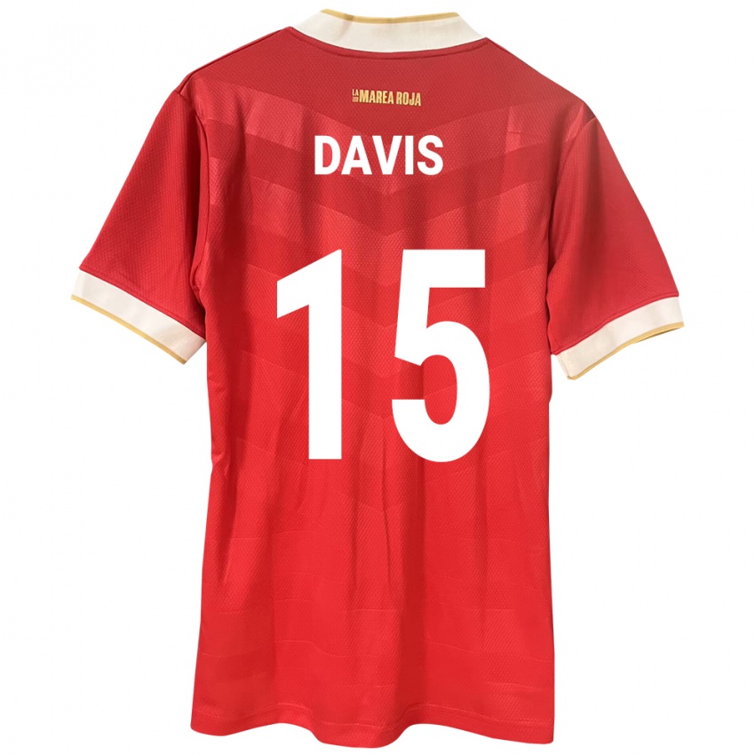 Hombre Camiseta Panamá Éric Davis #15 Rojo 1ª Equipación 24-26 La Camisa Chile