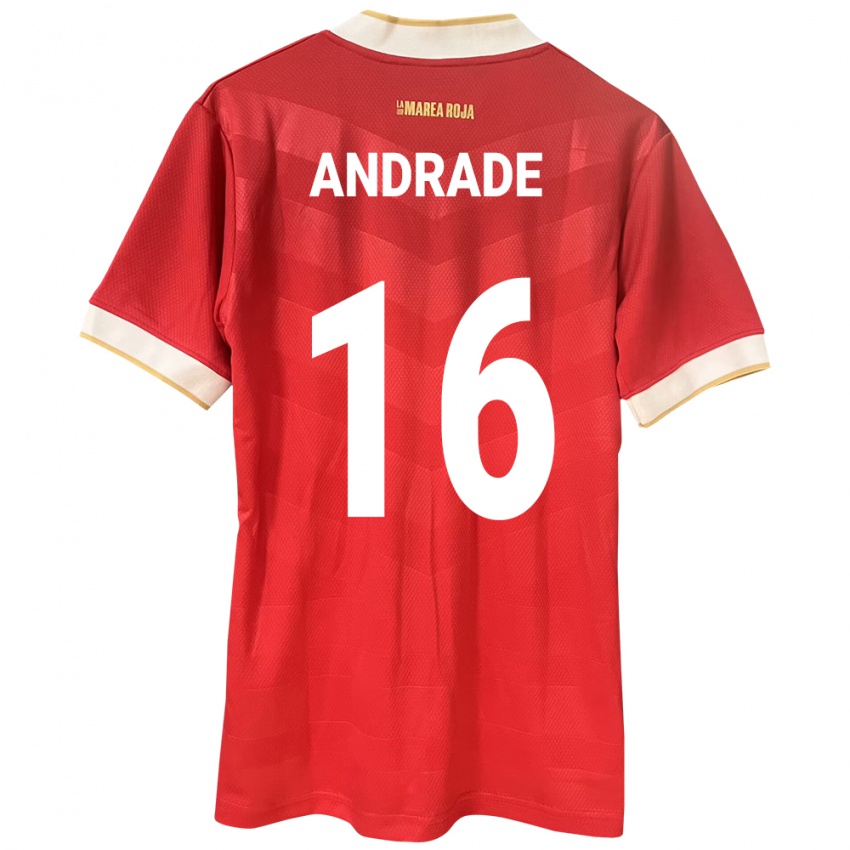 Hombre Camiseta Panamá Andrés Andrade #16 Rojo 1ª Equipación 24-26 La Camisa Chile