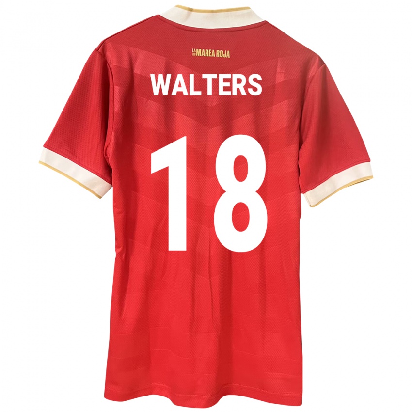 Hombre Camiseta Panamá Kairo Walters #18 Rojo 1ª Equipación 24-26 La Camisa Chile