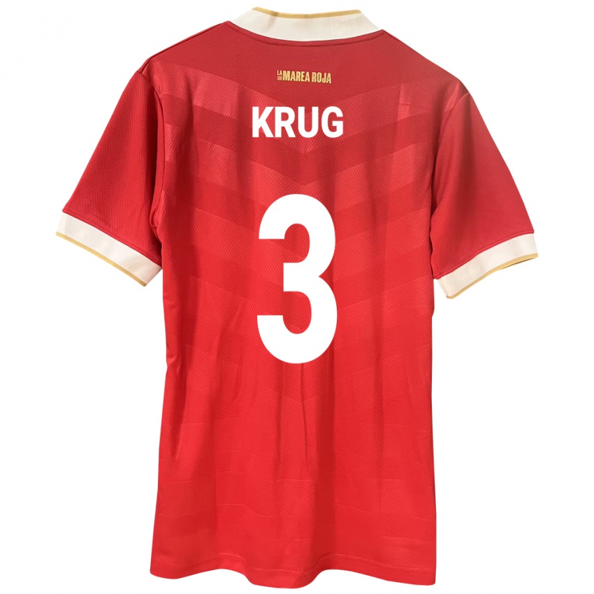 Hombre Camiseta Panamá Martín Krug #3 Rojo 1ª Equipación 24-26 La Camisa Chile