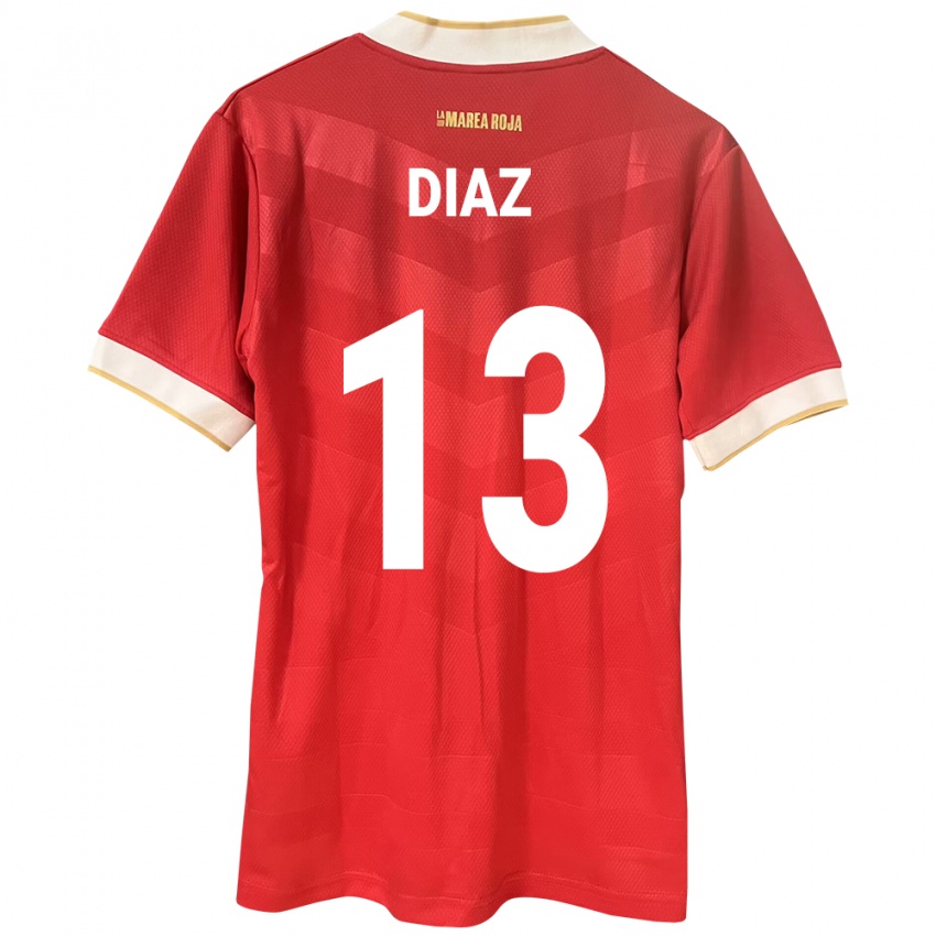 Hombre Camiseta Panamá Érick Díaz #13 Rojo 1ª Equipación 24-26 La Camisa Chile