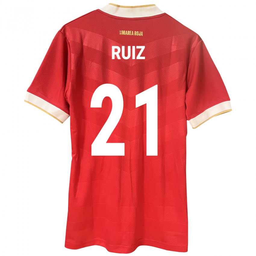 Hombre Camiseta Panamá Alberto Ruiz #21 Rojo 1ª Equipación 24-26 La Camisa Chile