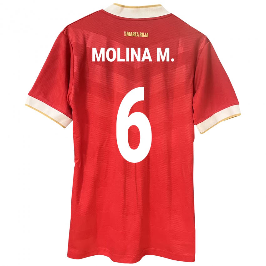 Hombre Camiseta Panamá Mariana Molina #6 Rojo 1ª Equipación 24-26 La Camisa Chile