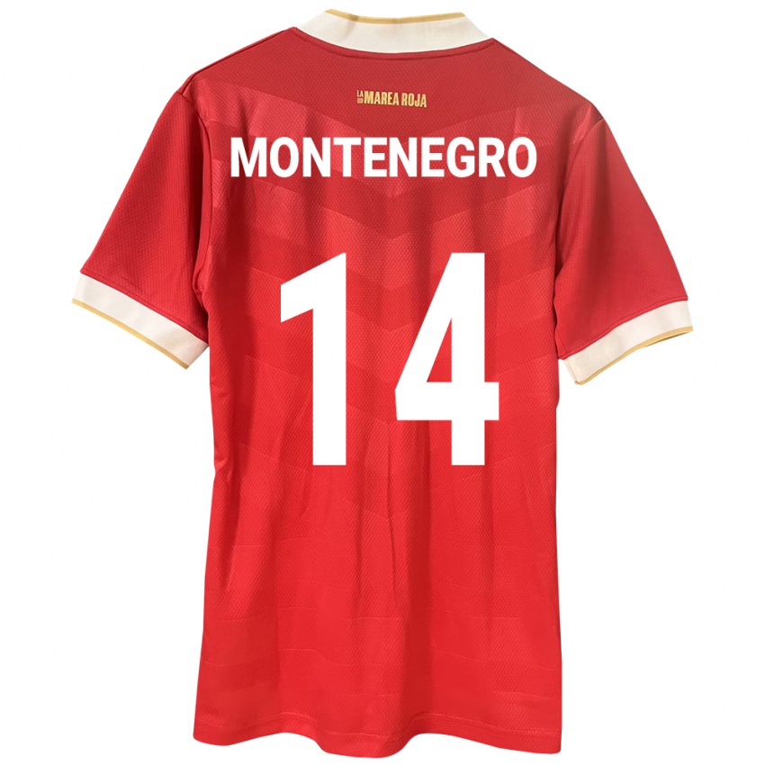 Hombre Camiseta Panamá Carmen Montenegro #14 Rojo 1ª Equipación 24-26 La Camisa Chile