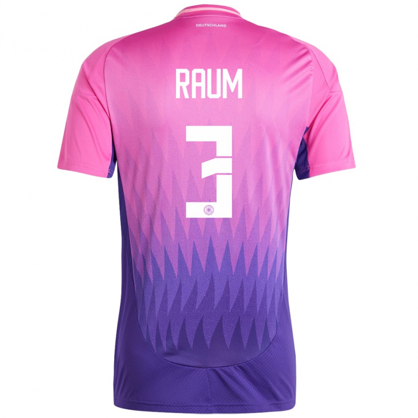 Hombre Camiseta Alemania David Raum #3 Rosado Morado 2ª Equipación 24-26 La Camisa Chile
