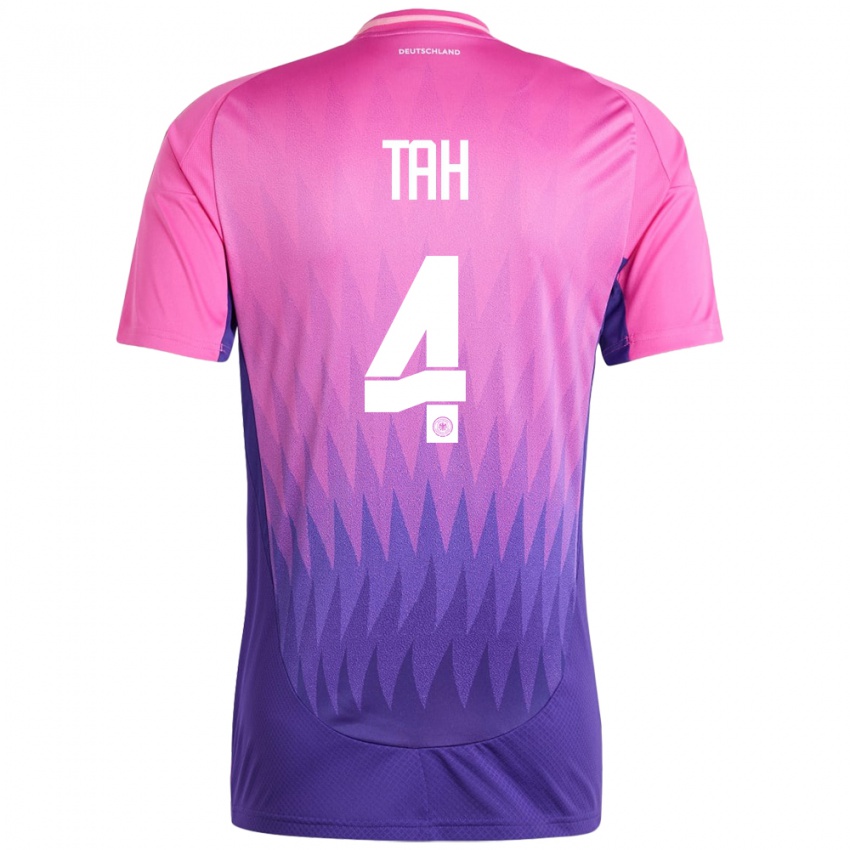 Hombre Camiseta Alemania Jonathan Tah #4 Rosado Morado 2ª Equipación 24-26 La Camisa Chile