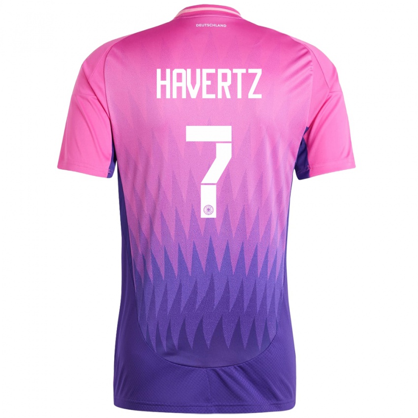 Hombre Camiseta Alemania Kai Havertz #7 Rosado Morado 2ª Equipación 24-26 La Camisa Chile
