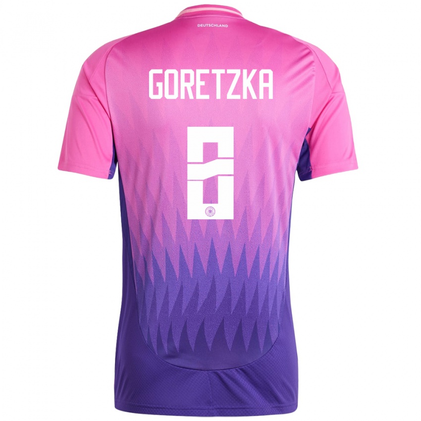 Hombre Camiseta Alemania Leon Goretzka #8 Rosado Morado 2ª Equipación 24-26 La Camisa Chile