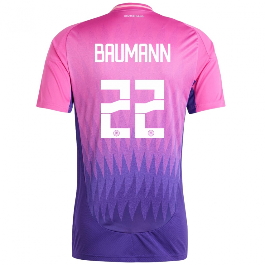 Hombre Camiseta Alemania Oliver Baumann #22 Rosado Morado 2ª Equipación 24-26 La Camisa Chile