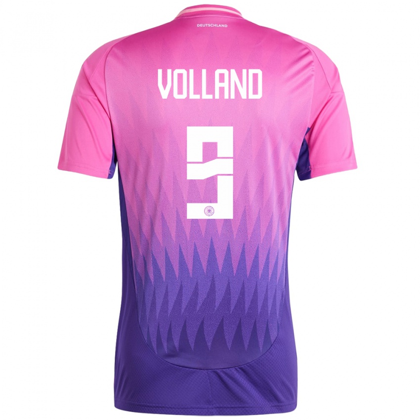 Hombre Camiseta Alemania Kevin Volland #9 Rosado Morado 2ª Equipación 24-26 La Camisa Chile