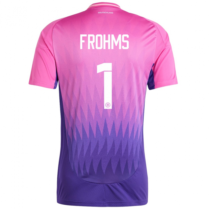 Hombre Camiseta Alemania Merle Frohms #1 Rosado Morado 2ª Equipación 24-26 La Camisa Chile